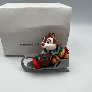 Vintage Grolier Disney Dale Sledding Chipmunk Christmas Ornament 015905